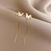 Accessories for Women Long Tassel Threader Earrings for Women Wave Shaped Simple Long Chain Earring Wedding Party Zircon Gift