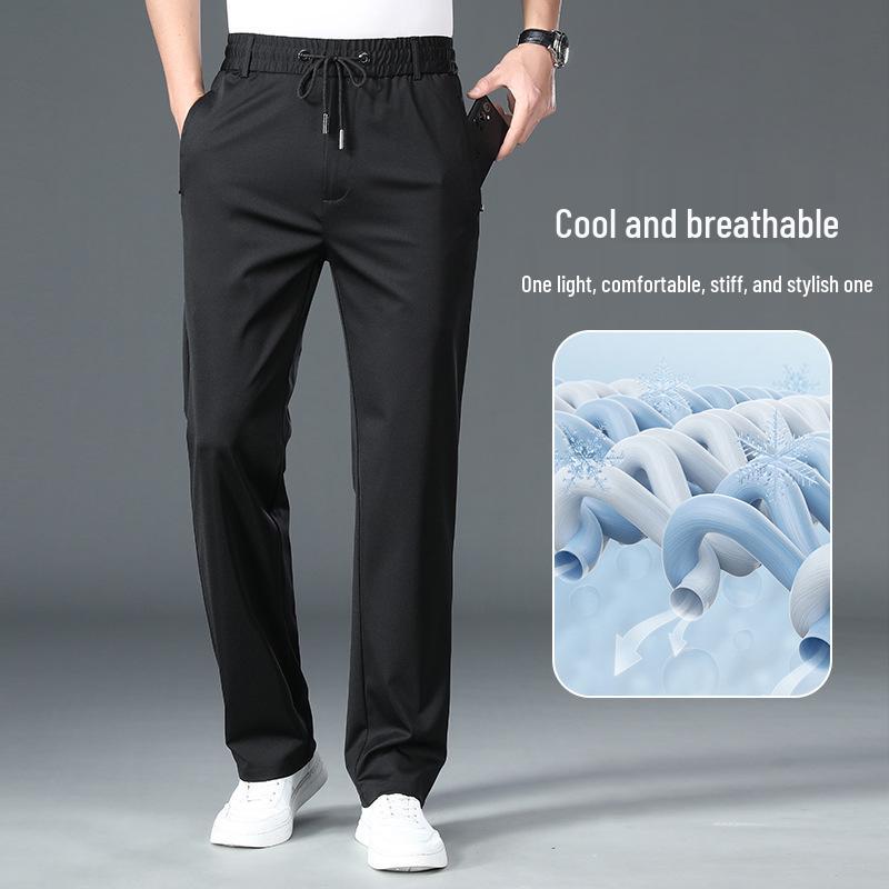 Herren Hohe Elastizität Dicke Lässige Jogginghose - Herbst/Winter Locker Gerades Bein mit Elastischem Bund, Hoher Taille und Ideal für Mittelalterlichen Komfort.