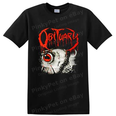 Obituary Metal Music T Shirt Horror Skull Red Drip Logo Band Tee