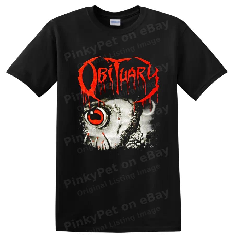 Obituary Metal Music T Shirt Horror Skull Red Drip Logo Band Tee