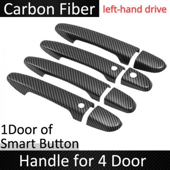 8Pcs Carbon Fiber W/ Keyless Door Handle Cover Trim For Mazda 2 3 6 CX3 CX5 CX9