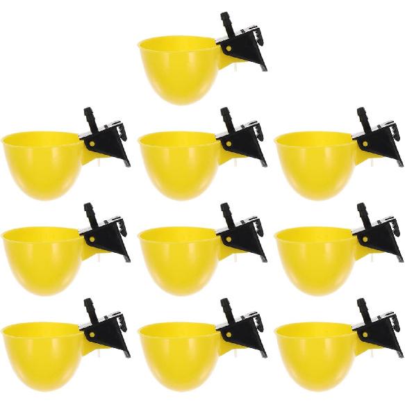 Automatic Chicken Feeder 10 Quail Water Cups Pigeons Automatic Bird Waterer Cage Waterer Breeding Poultry Drinking Bowl