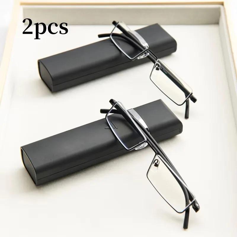 

2Pcs Ultralight TR90 Reading Glasses Anti-blue Light Sport Presbyopia Eyeglasses Women Men Far Sight Eyewaer with Case 3 чёрный