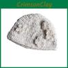 Cap Flower Knitted Winter Beanie Hat For Women Fashionable Breathable Gifts