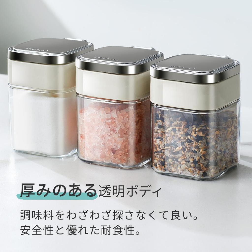ZASA Seasoning 380ml Spice Bottle with Salt Salt Sugar Sprinkle Seasoning Spice Kitchen Airtight Seasoning Stylish Ziploc Sugar Sugar Case Container,