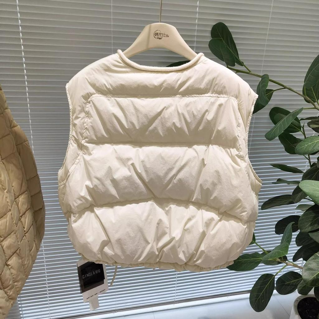 Down Cotton Jacket and Vest Women's New Bread Jacket Fashionable Small Versatile Vest Warm Vest Horse Clip