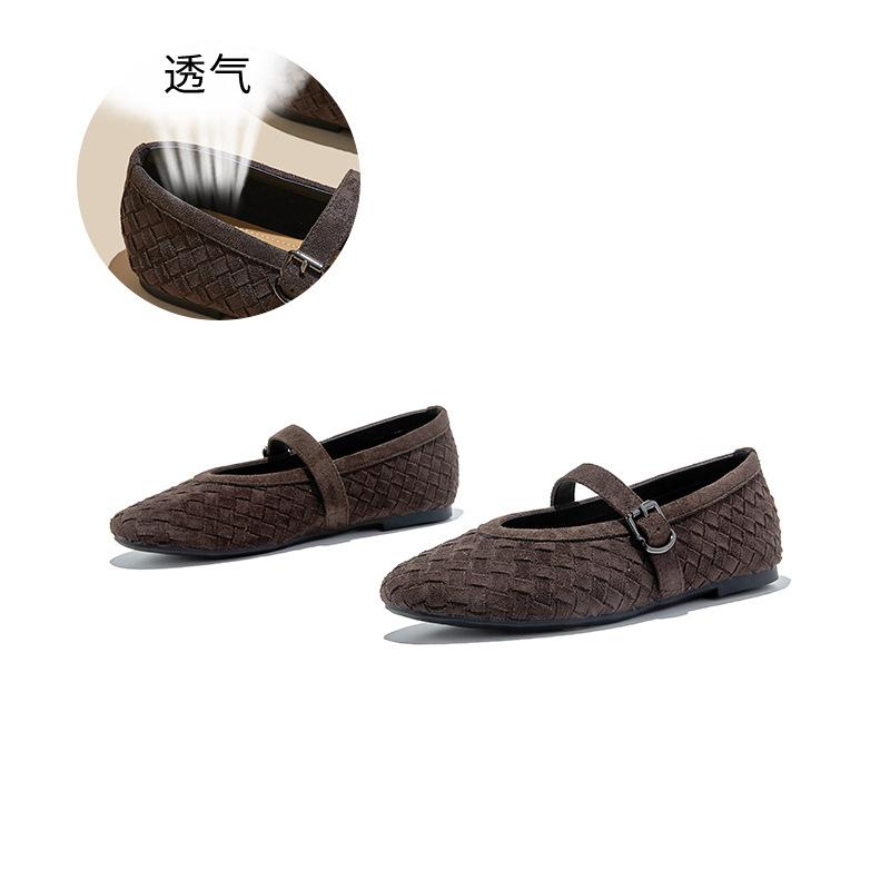 

The first layer of sheepskin insoles fashion single shoes 2025 autumn new flat Mary Jane shoes women s retro casual women s shoes trend 40 кофейный