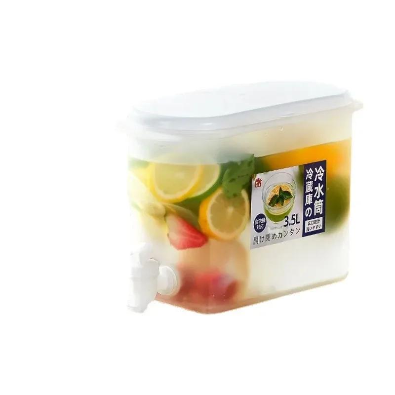 5/3.5L Large Capacity Cold Water Pitcher Cold Kettle with Faucet In Refrigerator Iced Beverage Dispenser Refrigerator and Spigot