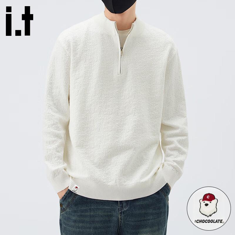 CHOCOOLATE Men s Textured Half-Zip Sweatshirt 3XL