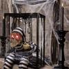 Jump Scare Gefangener Totenkopf Käfig Hängende Dekoration Mit Sensortechnik Blinkendes Auge und Geräusch Für Feiertags-Setups