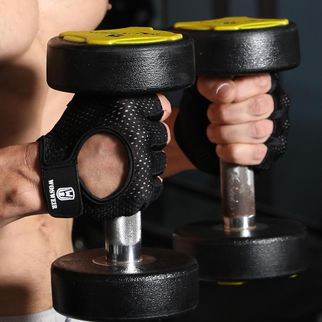 Unisex sommer treningshansker: Sklisikker, Slitesterk, Halvfingerdesign for Pull-Ups og Trening