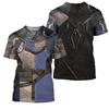 3D Printed Medieval Armor T-Shirt For Men Cosplay Vintage Graphic T Shirts Casual Loose Short Sleeve Tops Street Round Neck Tees