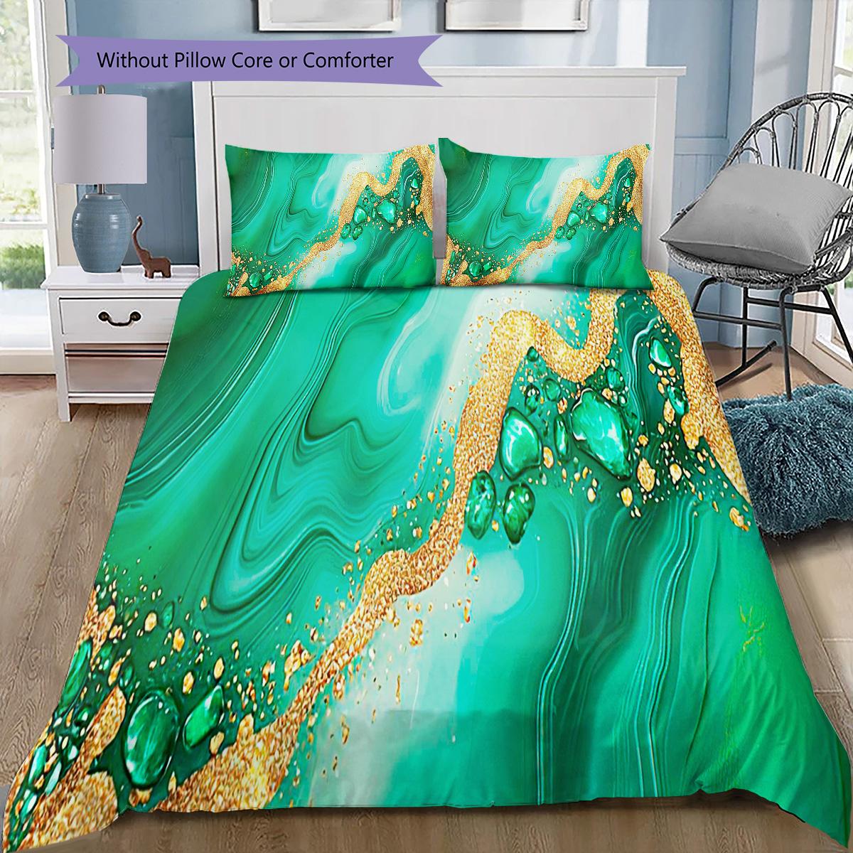 

1PC Abstract marble pattern Bedding Quilt Set Quilt Cover Pillowcase Home Decoration Birthday Gift (1 * duvet cover + 9 * pillowcase, without core) 135x200cm