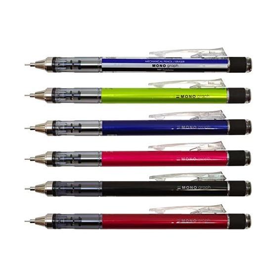 Tombow Pencil Mechanical Pencil 0.3mm MONO Graph (Shake-to-Advance) MONO Color DPA-131A with Built-in MONO Eraser, Flex Knock, Clip Knock, and
