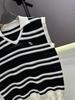 2026 European Striped Knit Lapel Vest: Chic Summer Casual Top