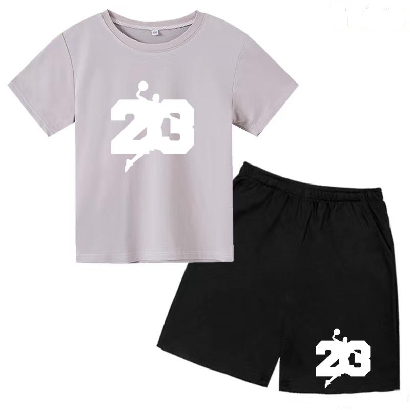 Basketball T-shirt Training Clothes Summer Children's Shirt + Shorts 2-piece Set Girls Boys Sports Casual Charming Top