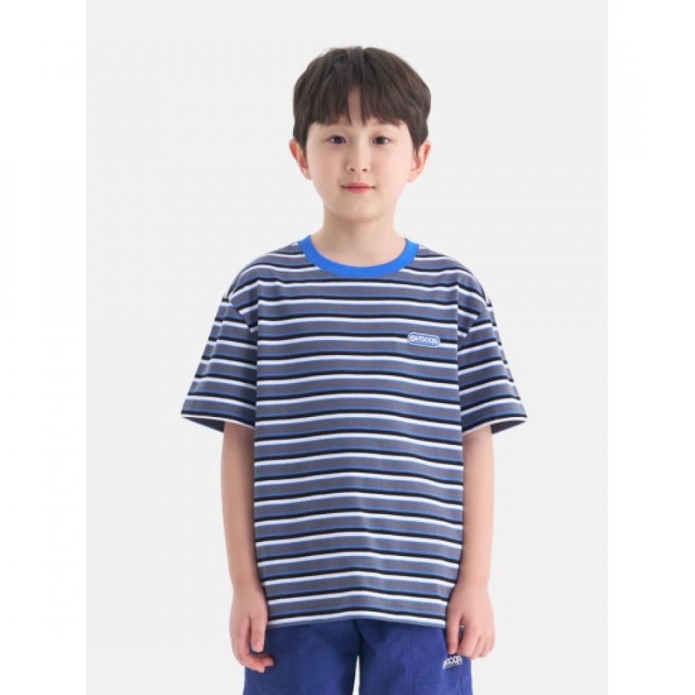 OuTdoor ProducTs Kids EssenTial STripe ShorT Sleeve T shirT  Charcoal  Od262iss