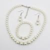 Fashion Pearl Beaded Chain Drop Earrings Women White Faux Pearl Necklace Bracelet Jewelry Set Gift for Sisters Friends
