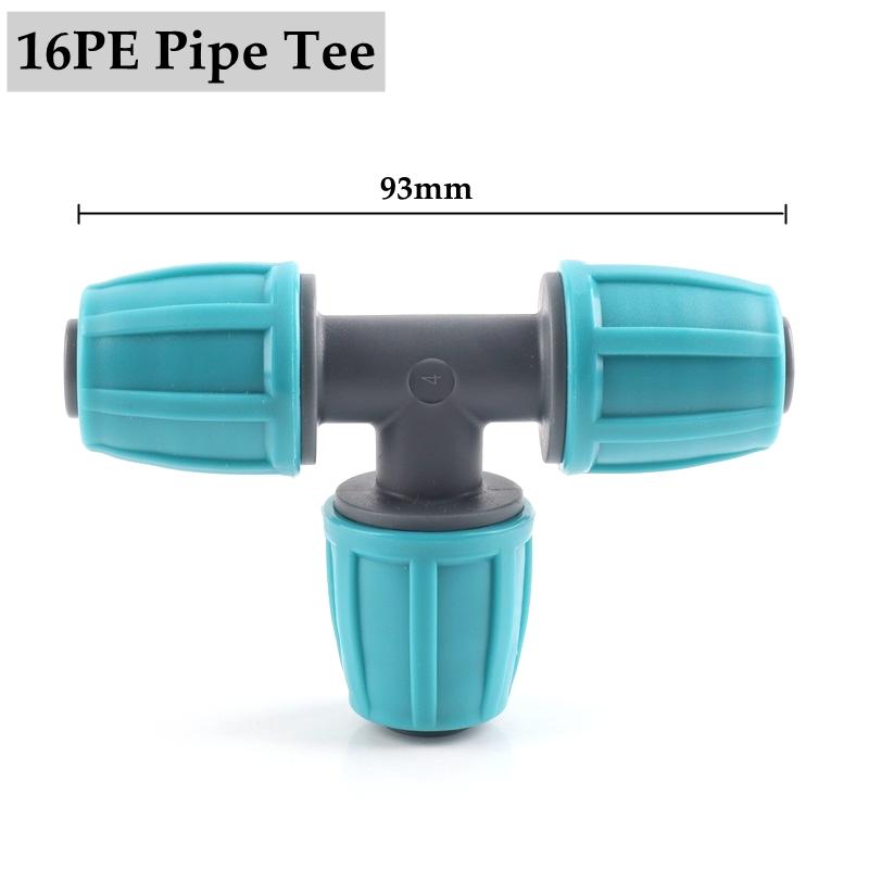 5pcs 16mm Garden Watering Hose Connectors Micro Irrigation PE Pipe Elbow Tee Straight Joints Agricultural Watering Kits Fittings