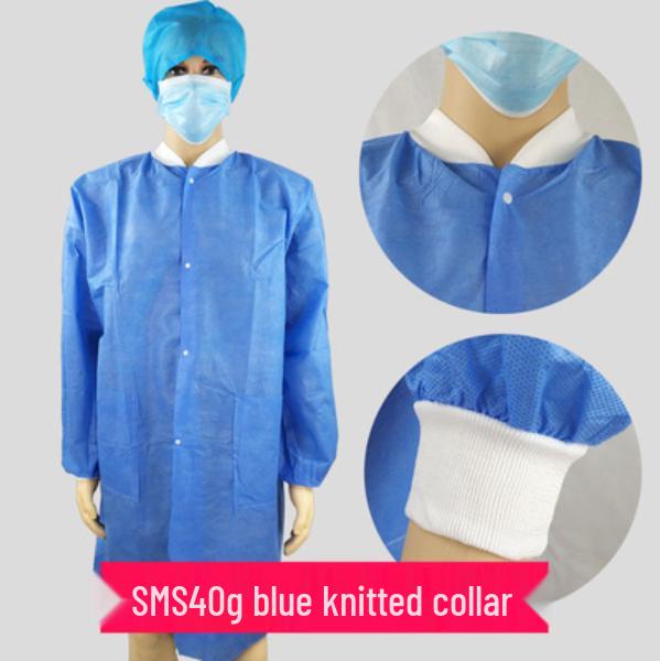 Einweg Vliesmantel für Labor & Küche - Staubdicht, Verdickt Weiß