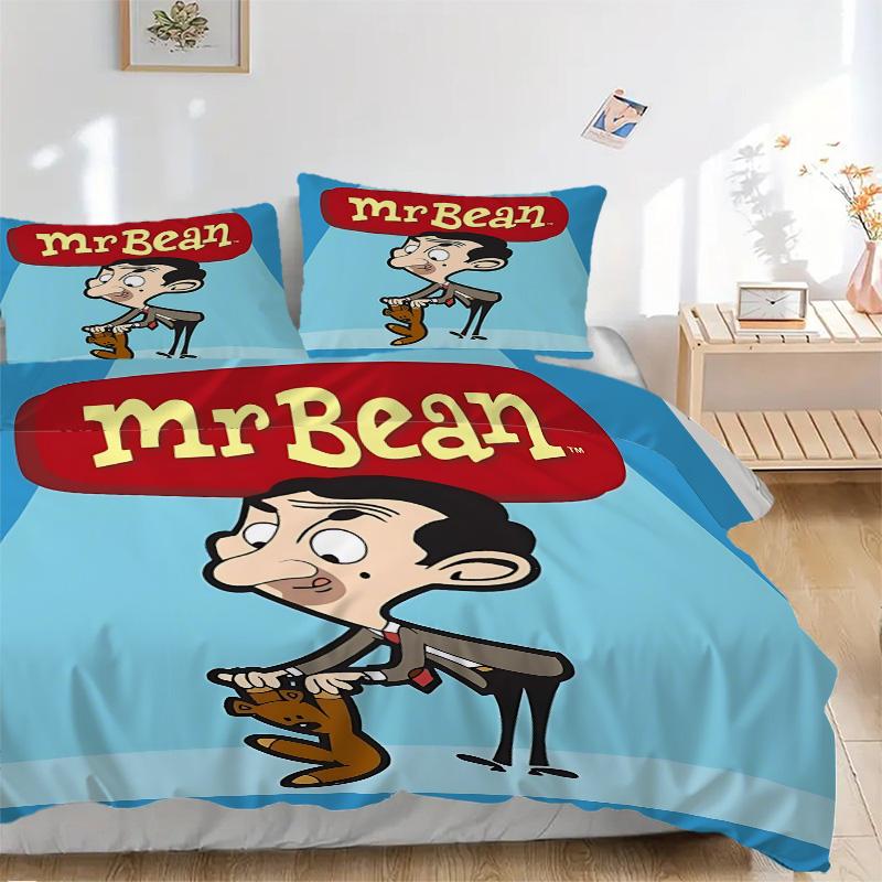 Mr Bean'S Adventures Print 3Pcs Bedding Setduvet Cover With 2 Bedropillowcase Home Birthday Gift