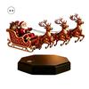 Creative Christmas Gifts for Family Magnetic Levitation Santa Sleigh Decor, Floating Claus Tabletop Rotating Ornament Fireplaces Ornament, Display