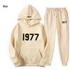 ESSENTIALS 1977 Trendy Fleece Hoodie Set - Unisex Loose Fit Sweatshirt