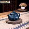 180ml Ancient Yixing Purple Clay Teapots Handmade Pan Pot Raw Ore Azure Mud Kettle With Filter Zisha Tea Set Cha Ornaments Craft