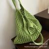 Lazy slack bag lady 2025 new spring and summer hollow knitted handbag shoulder large capacity tote bag