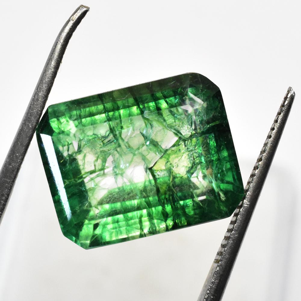 Natural Green Emerald Loose Gemstone 8.35 Ct Emerald Cut for Jewelry Making and Gem Collections