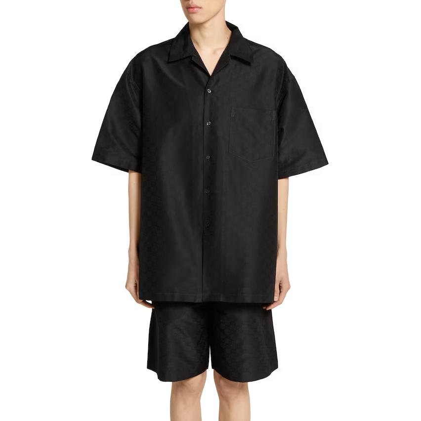 GUCCI Gg Faille Collared Short Sleeve Shirt 819356Z7AM21000