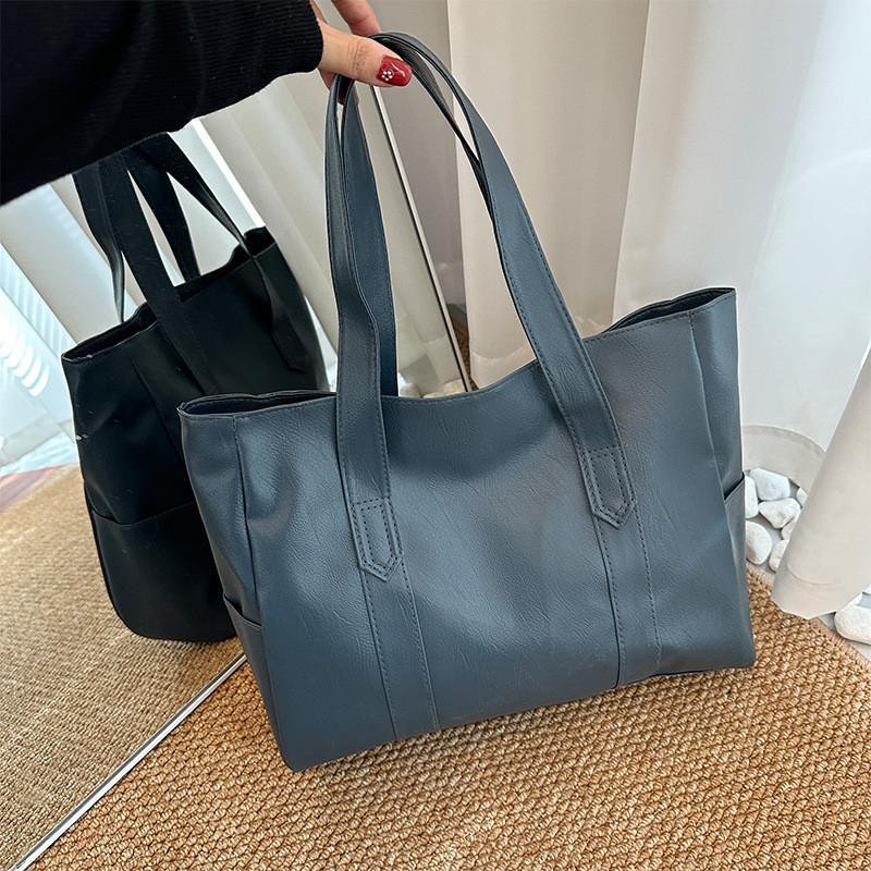 Stylish Pu Tote Bag With Soft Leather Feel Spacious Casual Shoulder Bag In Trendy Colors