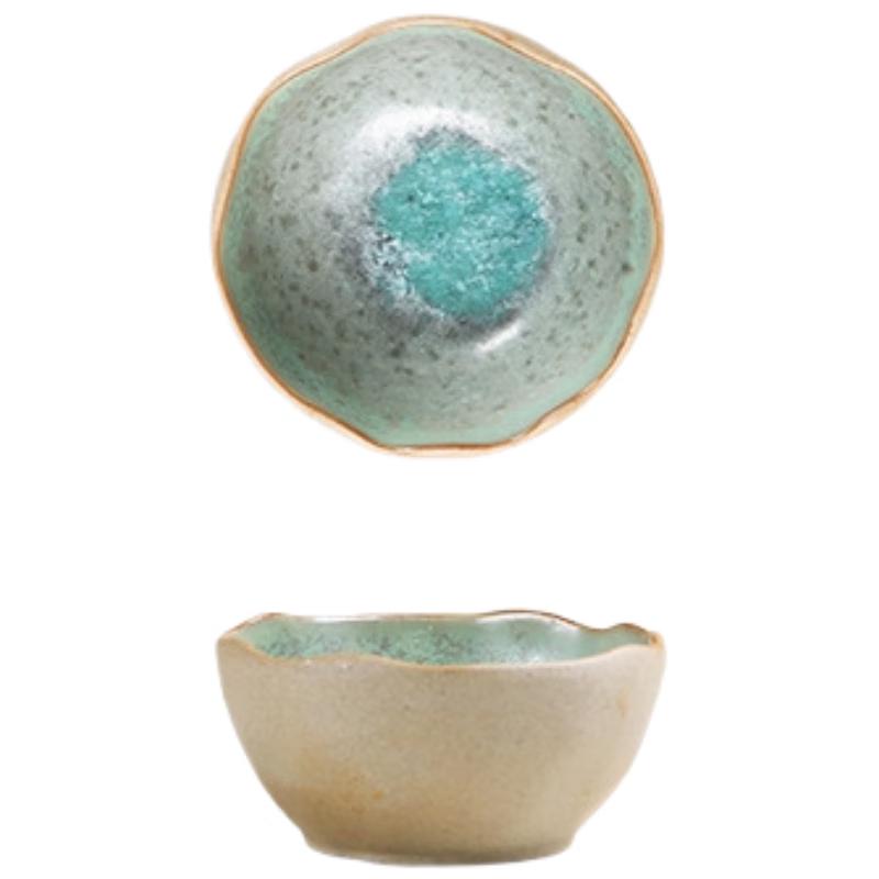 ZISIZ 4.5 Irregular Diamond Green Ceramic Bowl Set