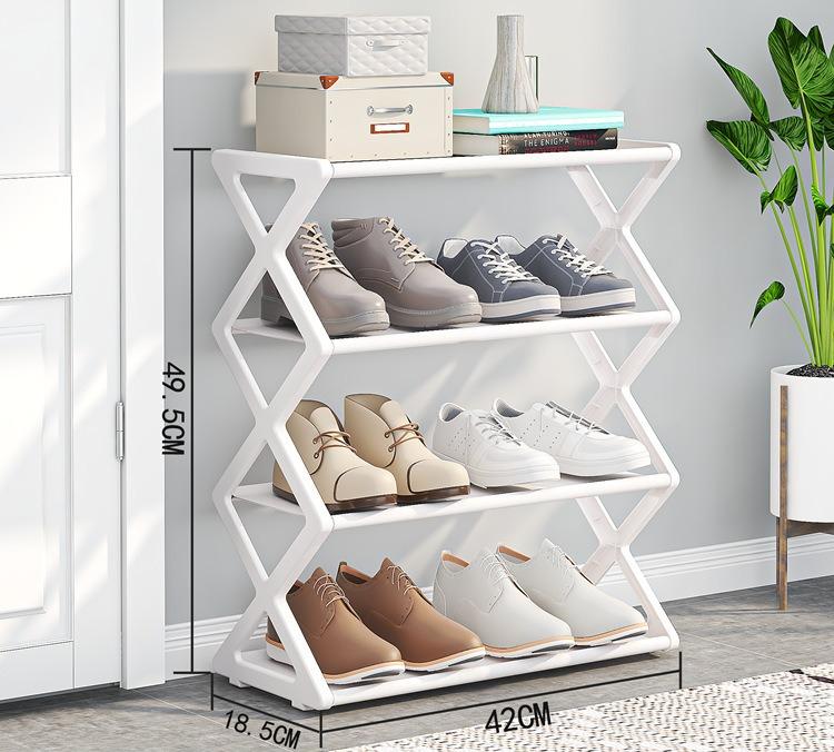 

Creative X Shaped Dustproof Shoe Rack Metal Steel Pipe Shoe Organizer Easy Assembly Storage Shelf for Home Entryway Living Room белый