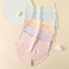 Fentenggan [Class A 10A Antibacterial] 6-pack high waisted triangular underwear for women with extended pure cotton crotch, European style