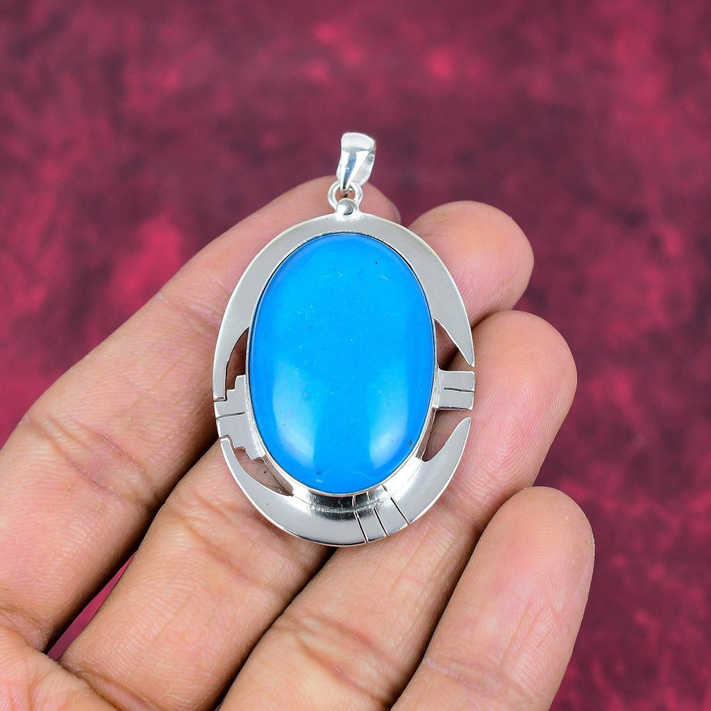 Schlafender Türkis 925 Massiv Sterlingsilber Anhänger, Handgefertigter Edelsteinanhänger Schmuck, Geschenke für Ehefrau Brandneuer Anhänger