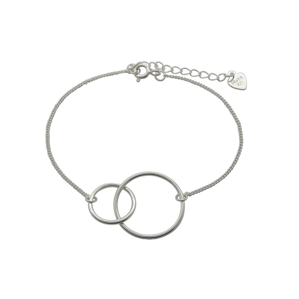 Design Sense Niche Fashion Simple Double Circle Bracelet Women'S Personality Trendy Circle Plain Jewelry