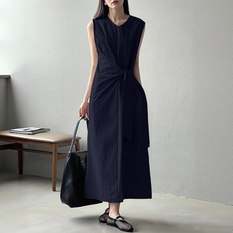 ZANZEA Women Casual Round Neck Summer Sleeveless Long Dress