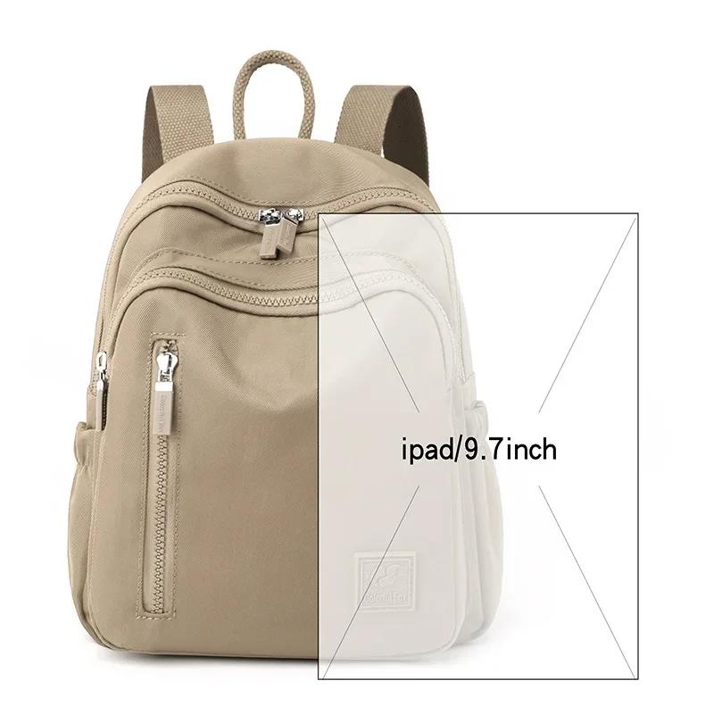 2025 New Nylon Splash Proof Large Capacity Backpack Women'S Outdoor Travel Waterproof Nylon Portable Schoolbag Man Travel Bag