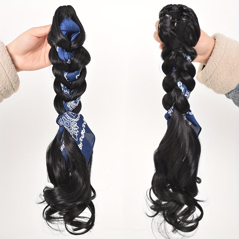 Synthetisches Langes Gewelltes Pferdeschwanz-Haarteil Band-Klammer-Clip Pferdeschwanz für Frauen Hitzebeständiger Pony-Tail-Clip Kunsthaar