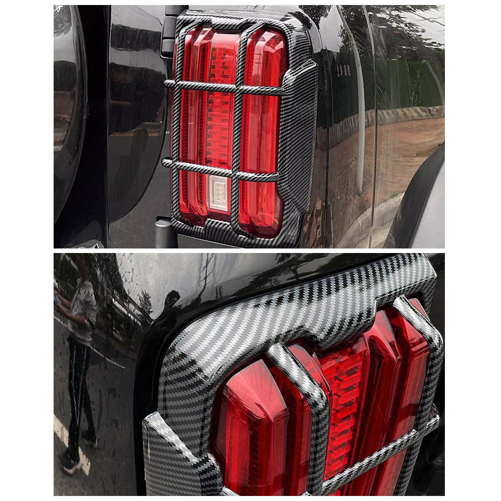Für GWM Tank 300 2024 2024 Hintere Rücklichtlampe Rahmenabdeckung Zierleiste Chrom Styling Schwarzer Aufkleber Außenzubehör Carbon Umbau