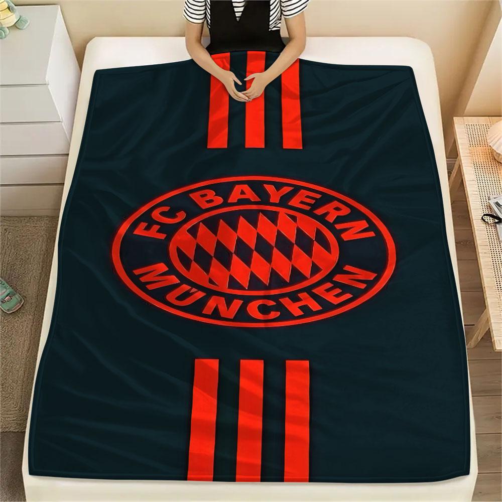 1PC FC Bayern Munich Patterned Flannel Blanket Suitable For All Seasons for Home Decor Warmth and Comfort Gifts Holiday Present
