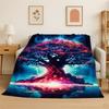Fantasy Tree of Life Norse Viking Yggdrasil Flannel Blanket Soft Throw Blanket for Bedroom Living Room Bed Picnic Nap Cover Gift