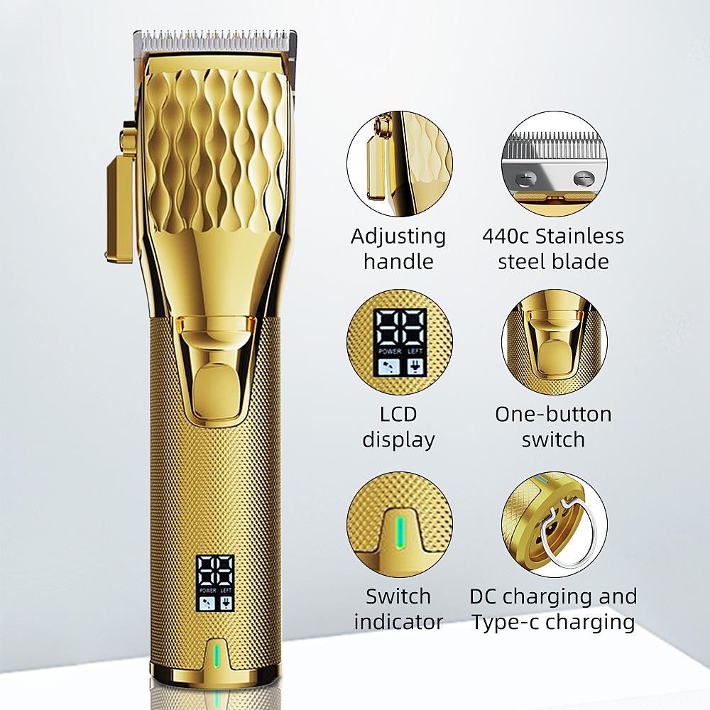 Multifunctional Digital Display Electric Hair Clipper: Barber-Grade Metal Oil Head Trimmer