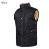 Men's Fall/Winter Fleece-Lined Thickened Thermal Vest Oversized Stand Collar Jacket for Middle-Aged and Elderly Men