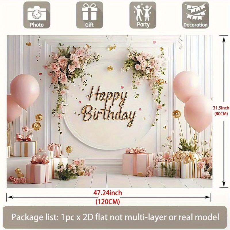 Birthday Party Backdrop Polyester Banner Photo Booth Decoration 24