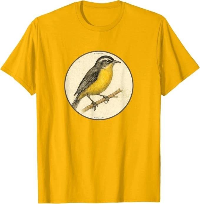 Retro Bananaquit Bird T-Shirt Design *10 Colors* Tee by Bird Fantastic 3XL