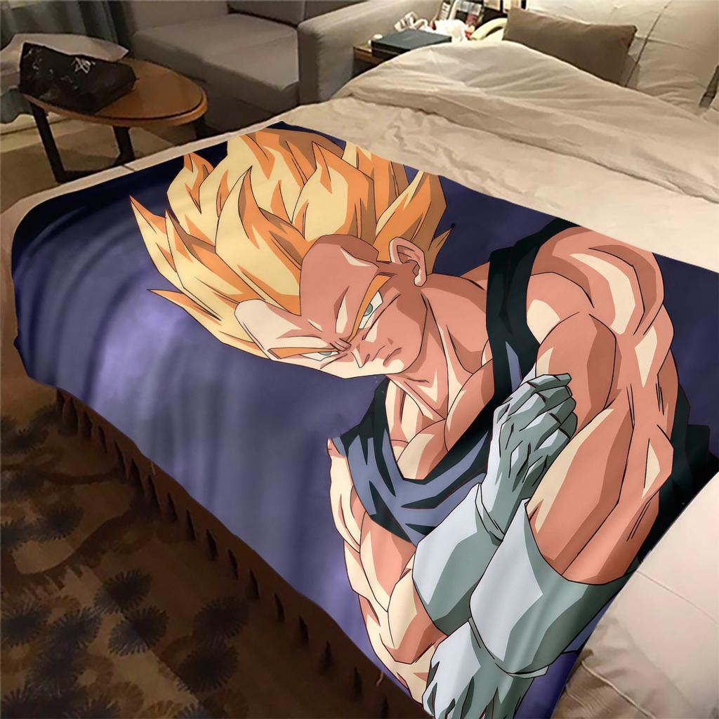 1PC Vegito Print Flannel Blanket, High Quality All Seasons, Home Decor, Warmth and Comfort, Perfect for Christmas Gifts