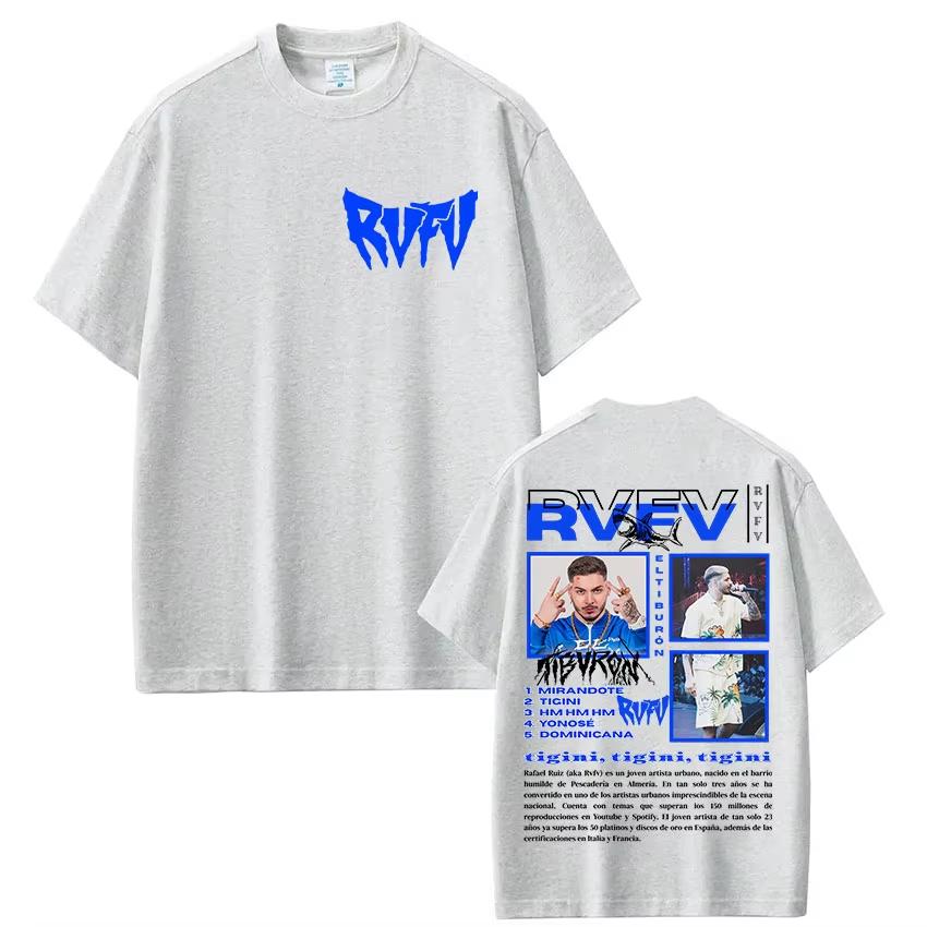 

Rapper RVFV Eltiburón Tour 2026 New Album Graphic TShirts Unisexs Women Hip Hop Gothic Gothic Tshirt Vintage Oversized T Shirt S
