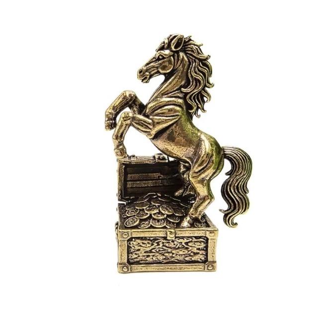 2026 New Brass Horse Statue Zodiac Horse Feng Shui Figurine Miniature Office Home Decor Ornament Gift